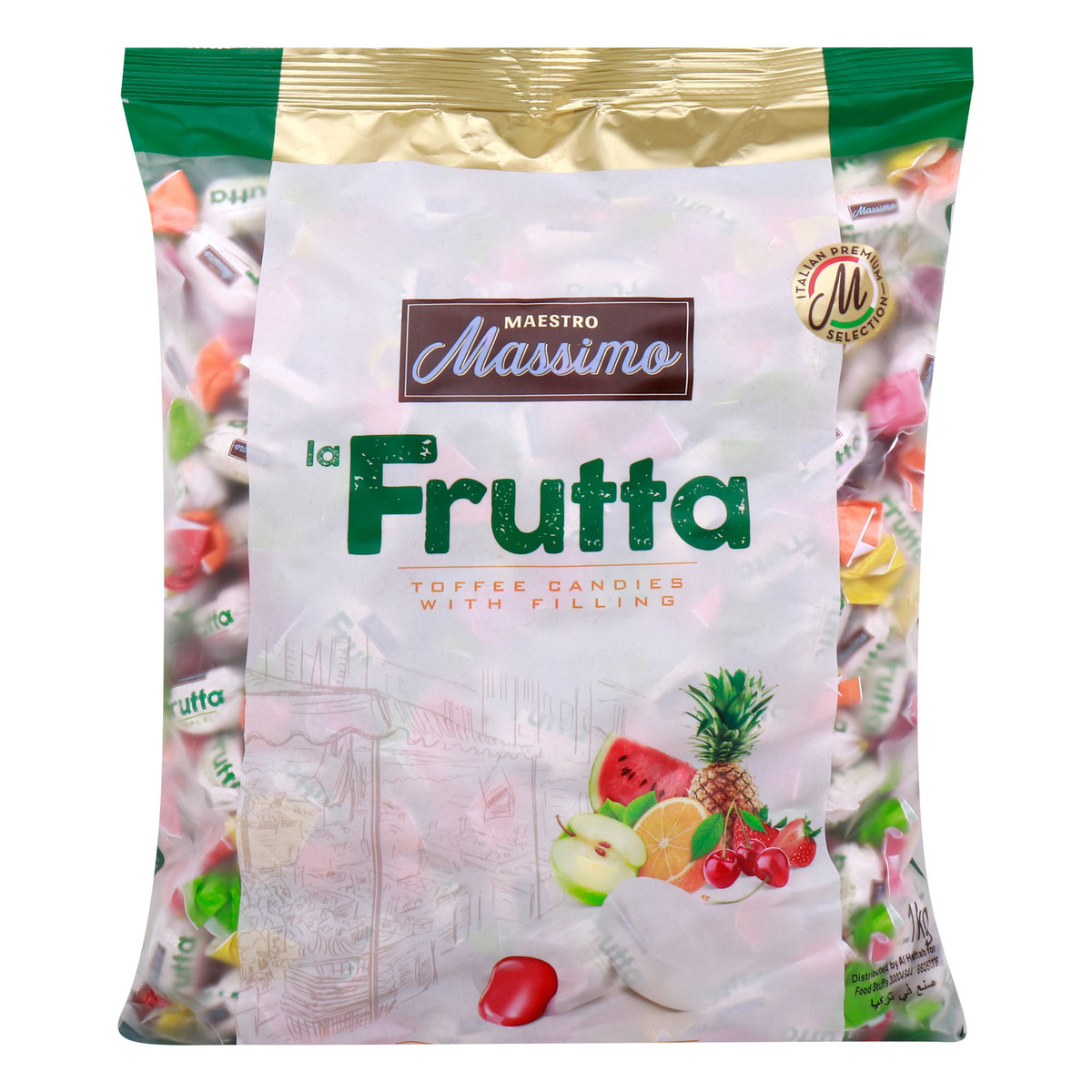 Maestro Massimo La Fruta Toffee Candies with Filling, Mixed Fruits, 1 kg