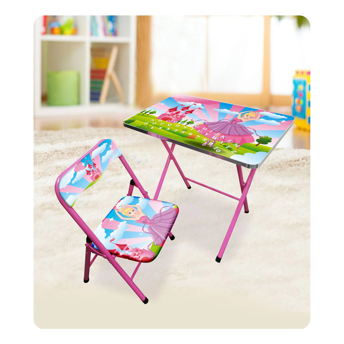 Maple Leaf Study Table + Chair KT003B Pink
