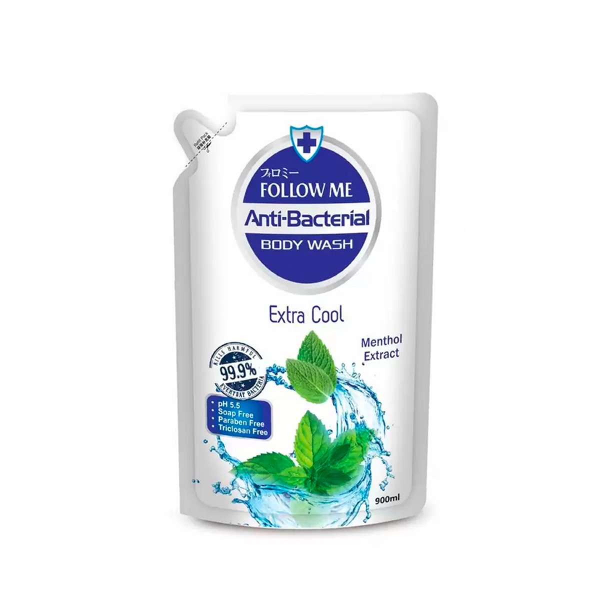 Follow Me Anti Bacterial Body Wash Refill Pack Extra Cool 900ml