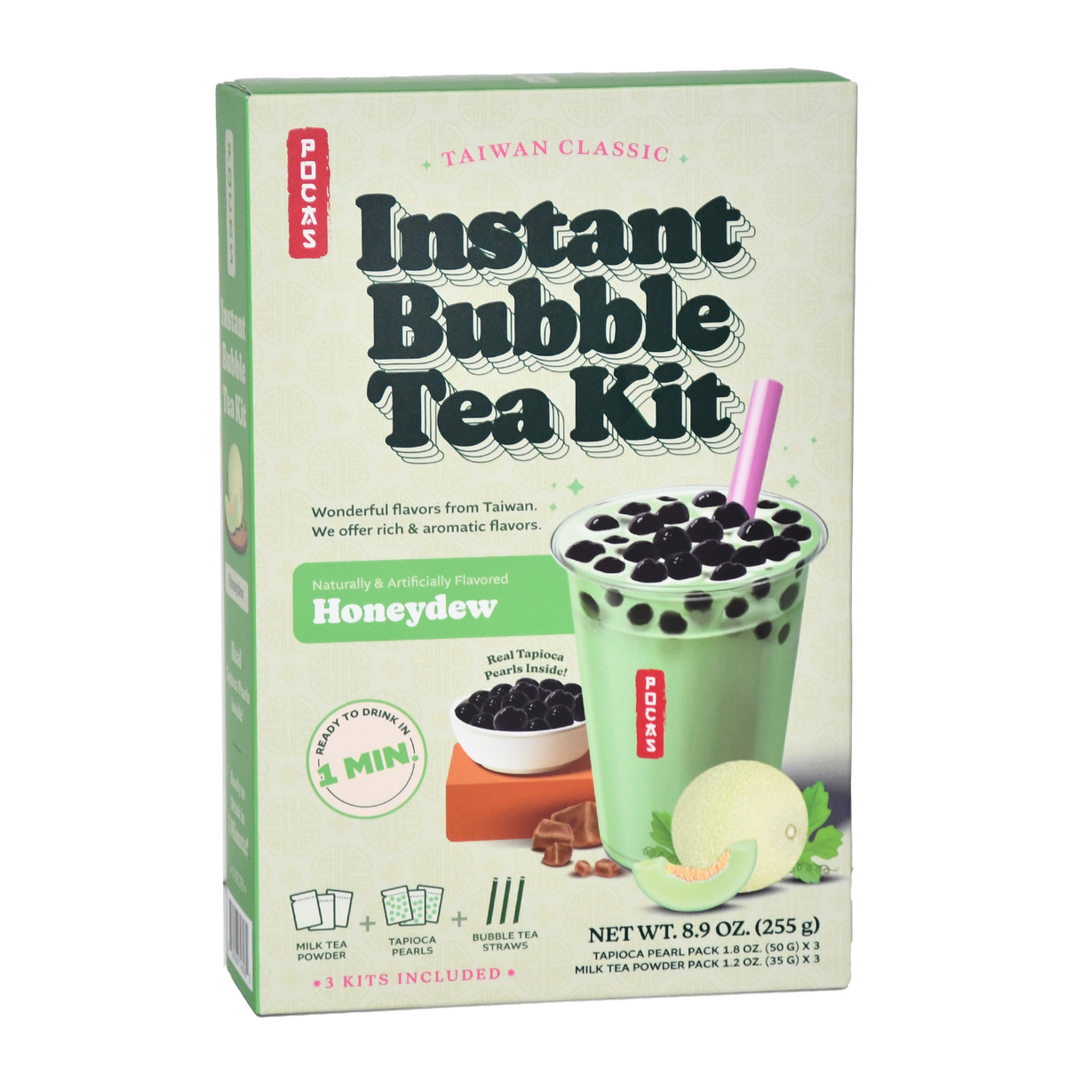 Pocas Taiwan Classic Instant Bubble Tea Kit Honeydew 255 g