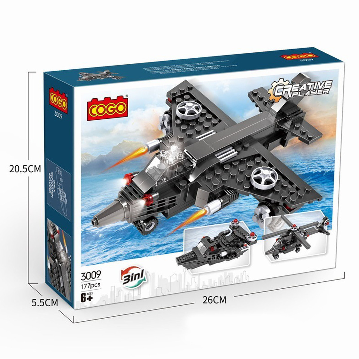 Skid Fusion 3-in-1 Helicopter Bricks, 3009