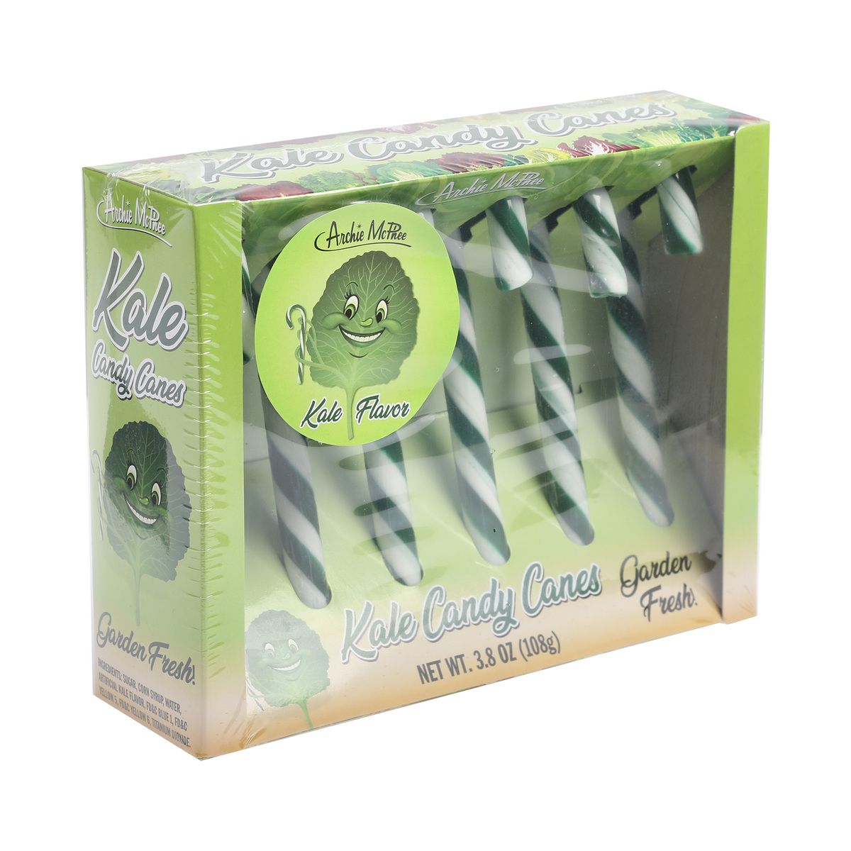 Archie McPhee Garden Fresh Kale Candy Canes 108 g