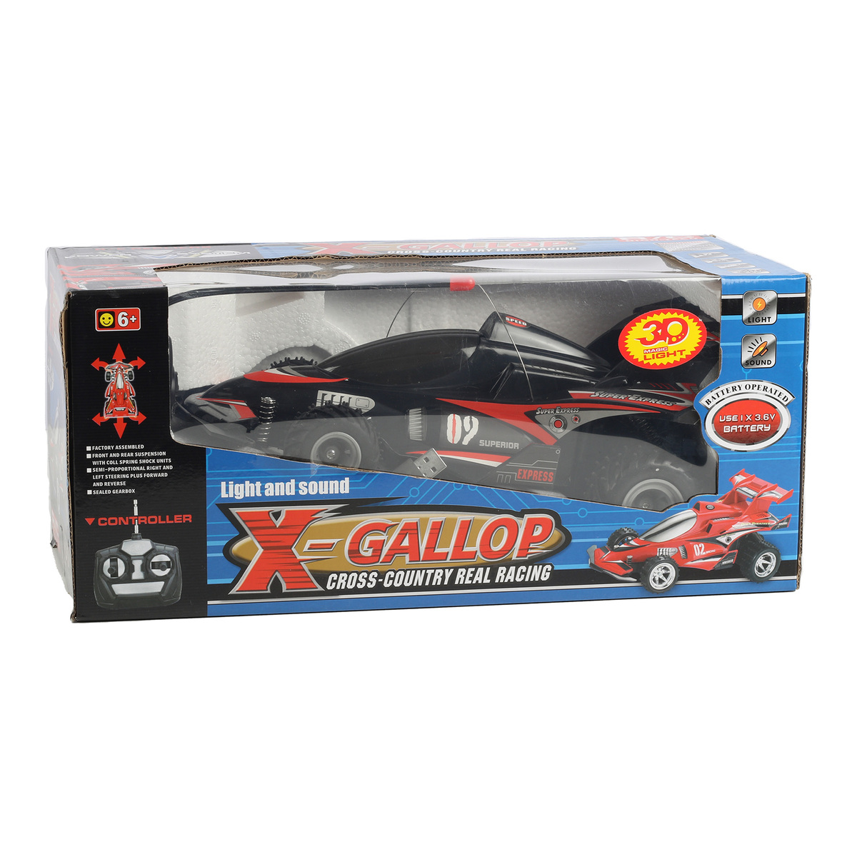 Skid Fusion Remote Control X-Gallop Light & Sound Car 0909