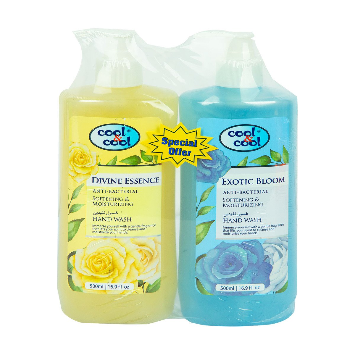 Cool & Cool Exotic Bloom & Divine Essence Anti-Bacterial Hand Wash 2 x 500 ml
