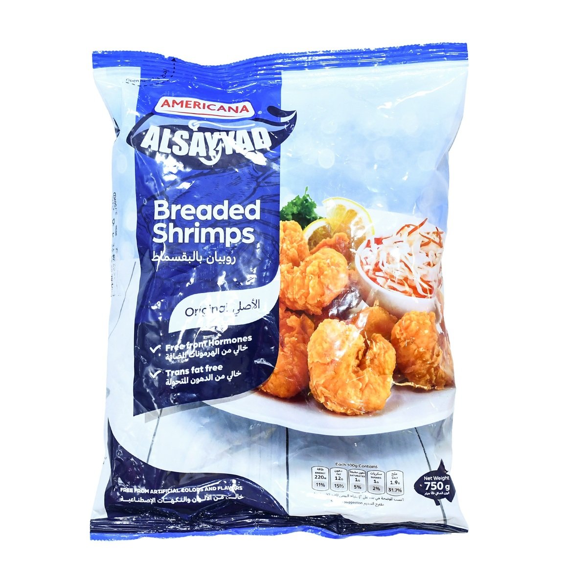 Buy Americana Alsayyad Frozen Original Breaded Shrimps 750 g Online at Best Price | Breadcrumbs & Batter | Lulu Kuwait in Kuwait