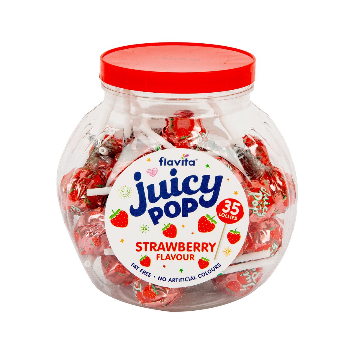Flavita Strawberry Juicy Pop Lollies 35 pcs 350 g