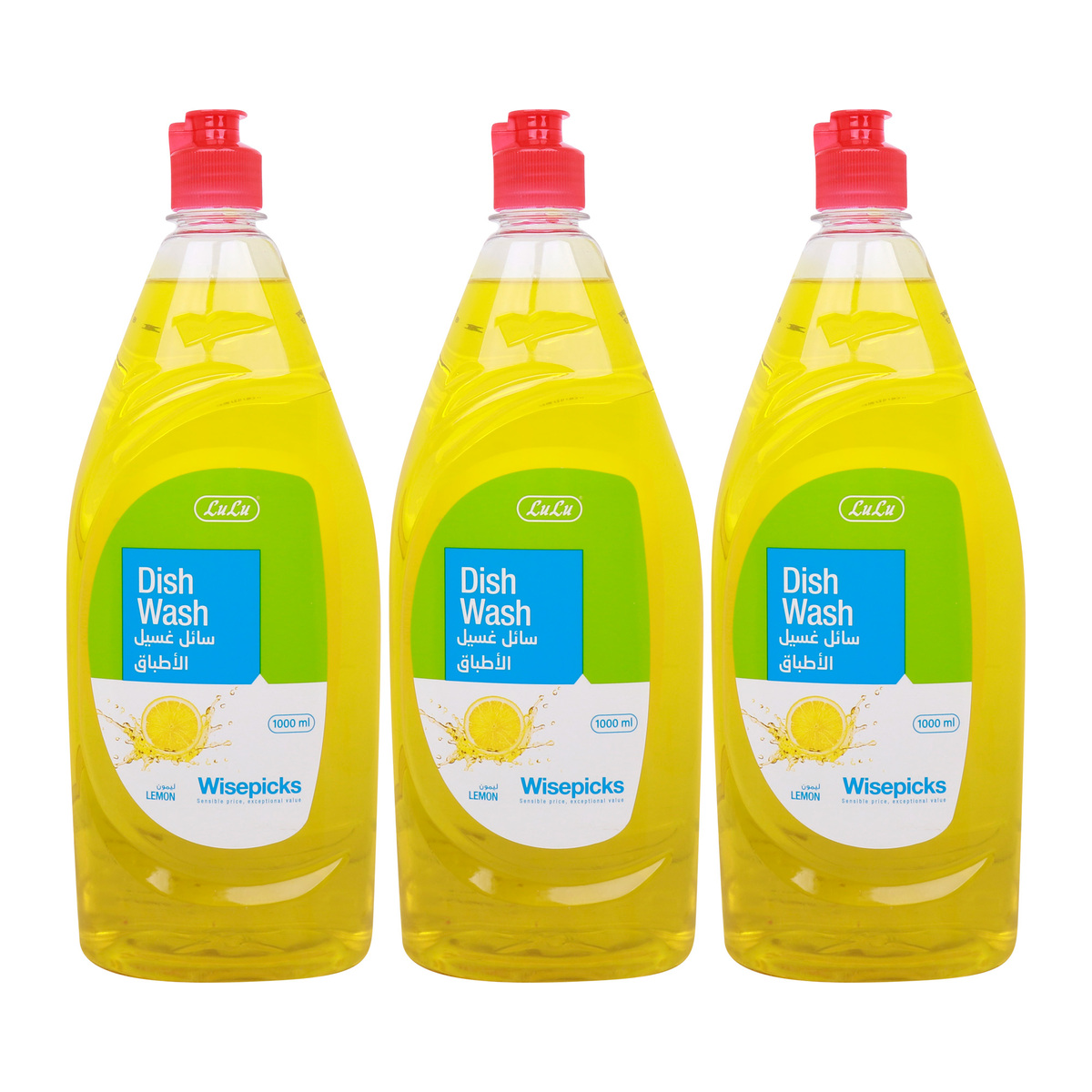 LuLu Wisepicks Lemon Dishwash Liquid 3 x 1 Litre