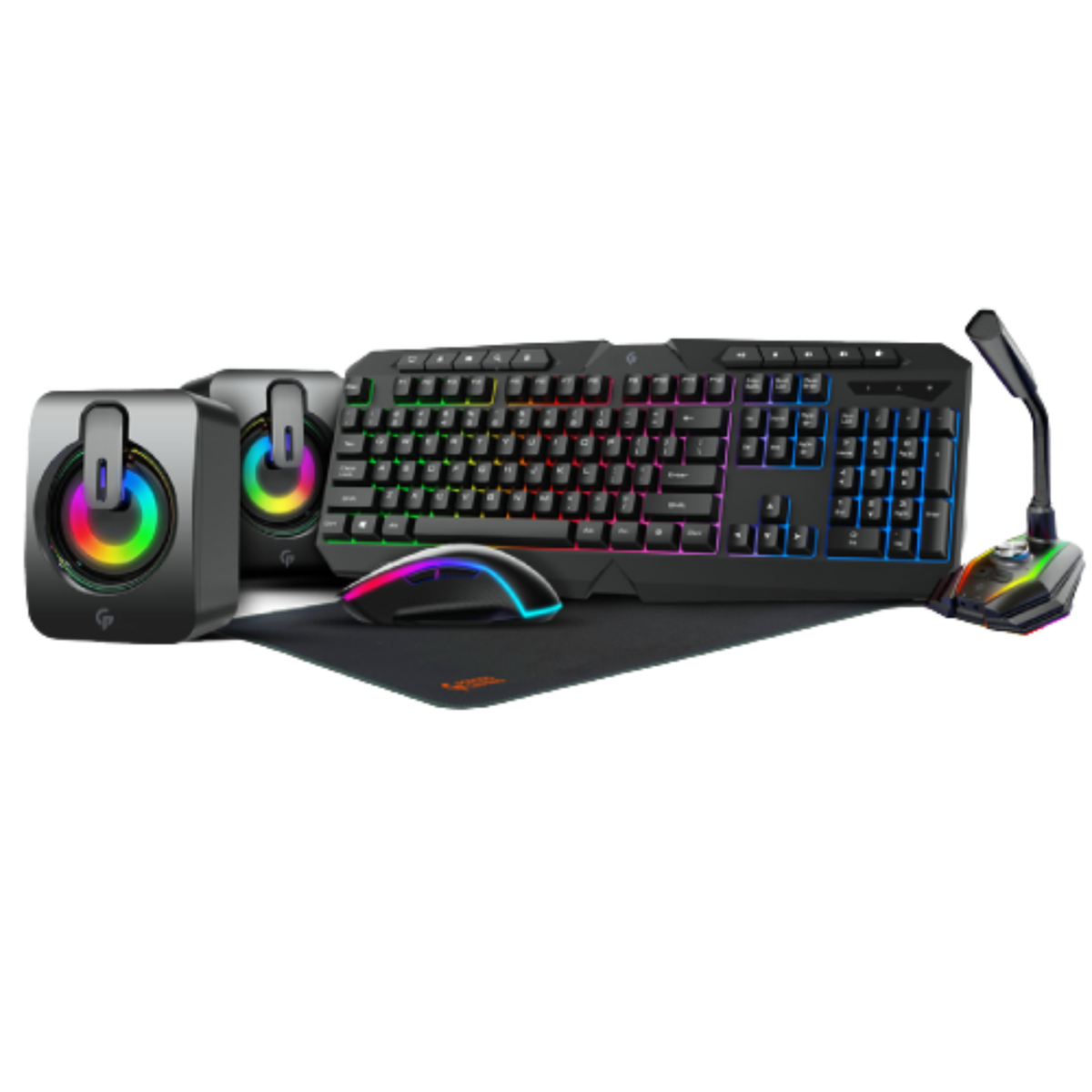 Porodo 5 in 1 Ultimate Gaming Kit with Rainbow Effect, PDX215-BK