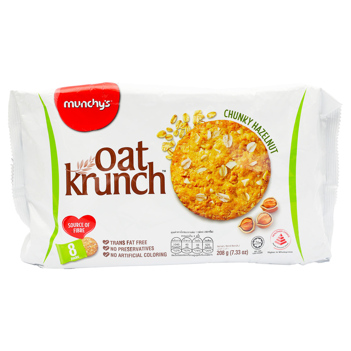 Munchy's Oat Krunch Chunky Hazelnut Cracker 208 g