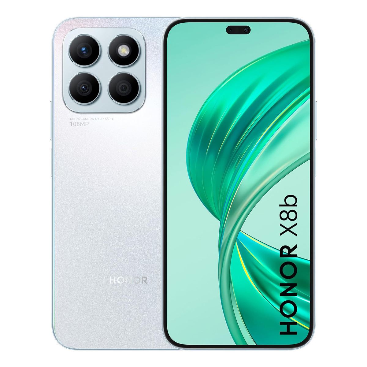 Honor X8b Dual Sim 4G Smartphone, 8 GB RAM, 512 GB Storage, Titanium Silver
