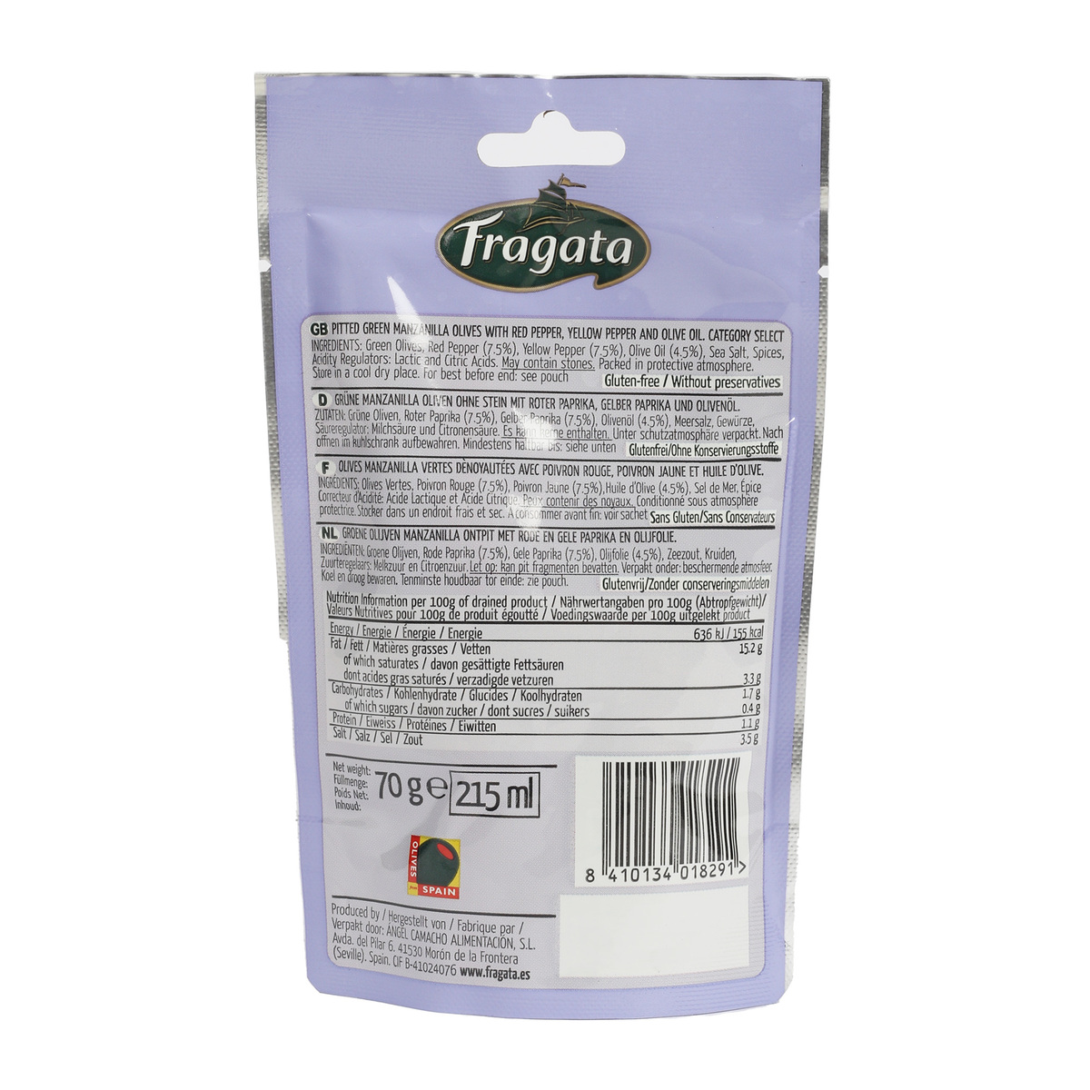 Fragata Spanish Pitted Olives With Provencal Touch 70 g