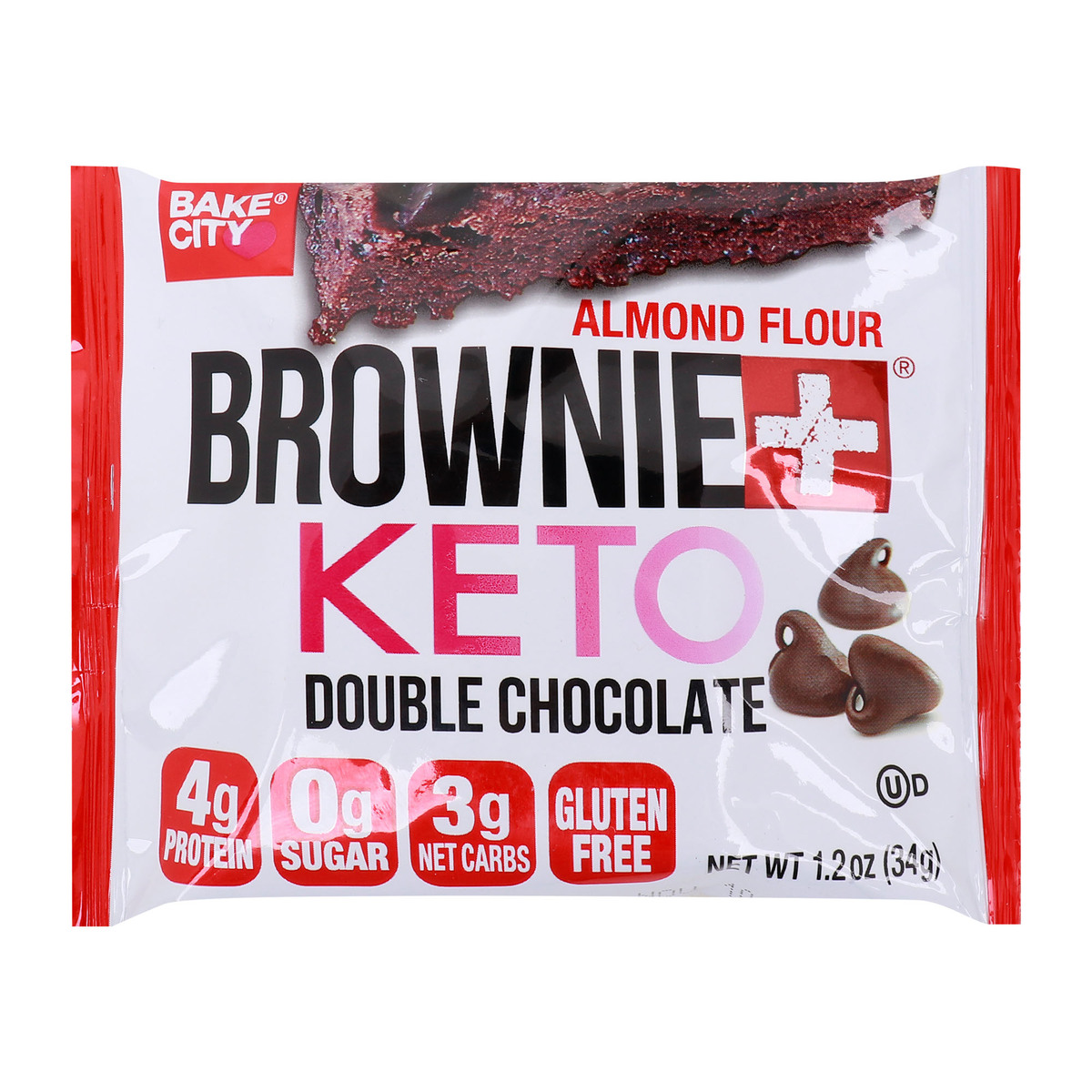 Bake City Brownie+ Keto Double Chocolate, 34 g