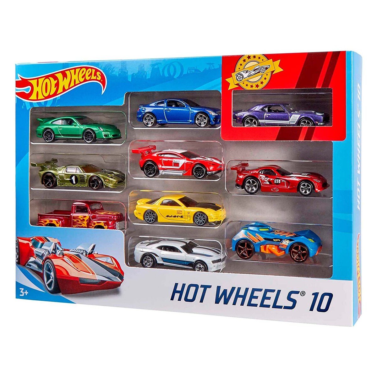 Hot Wheels Basic Cars, 10 Hot Wheels Car in 1 Pack 54886