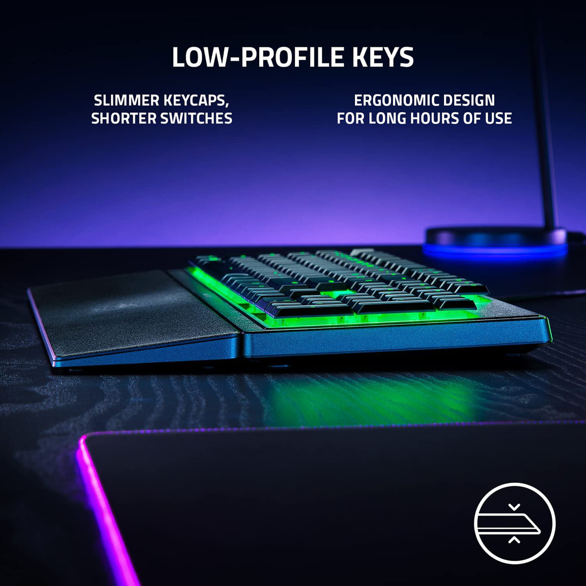 Razer Ornata V3 X Low-profile Membrane RGB Gaming Keyboard, Black