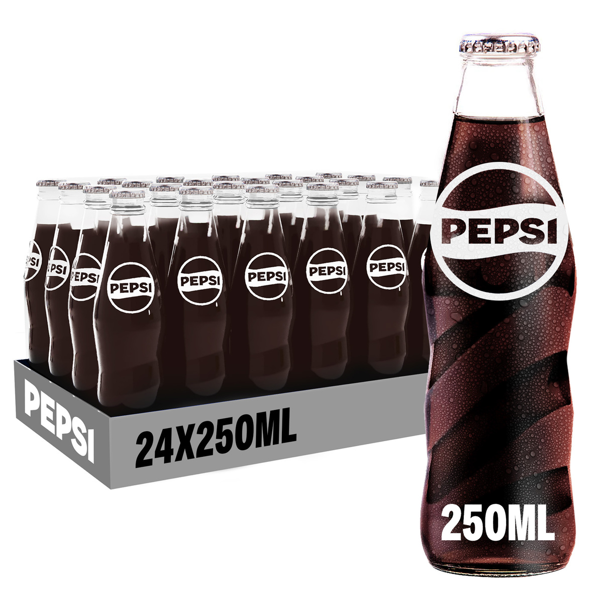 Pepsi Diet Glass Bottles Cola Beverage 6 x 250 ml