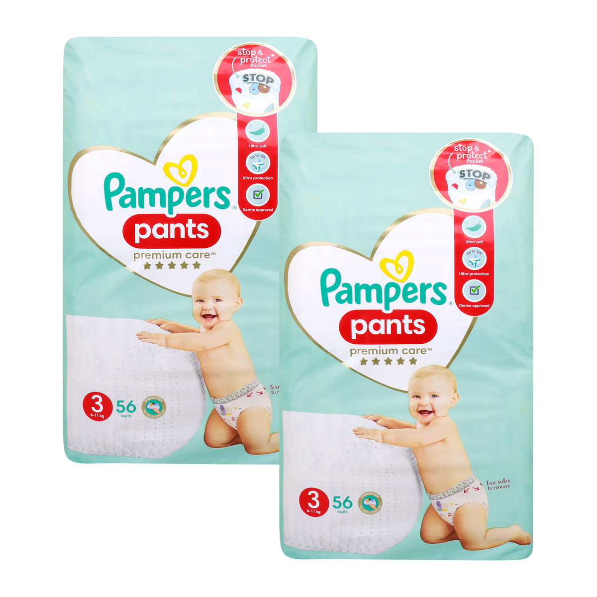 Pampers Premium Care Pants, Size 3, 6-11 kg, 2 x 56 pcs