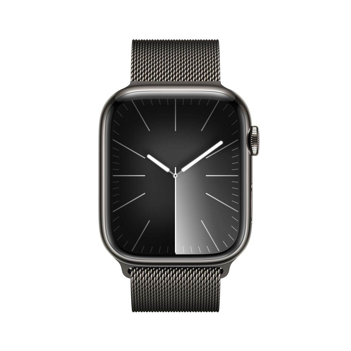 Apple Watch Series 9 GPS + Cellular, Graphite Stainless Steel Case with Graphite Milanese Loop, 45 mm, MRMX3