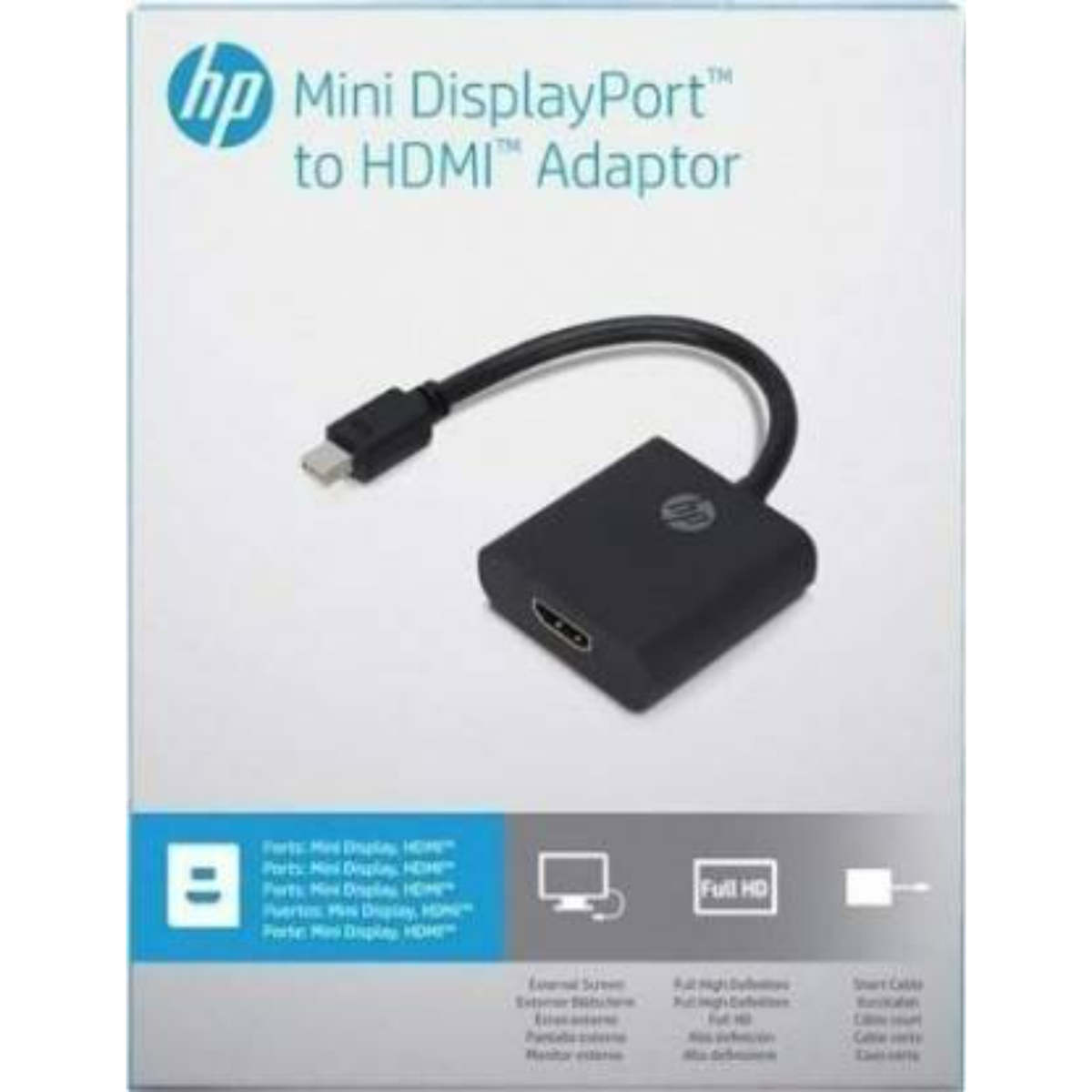 HP Mini Display Port to HDMI Adaptor, Black, 2UX11AA
