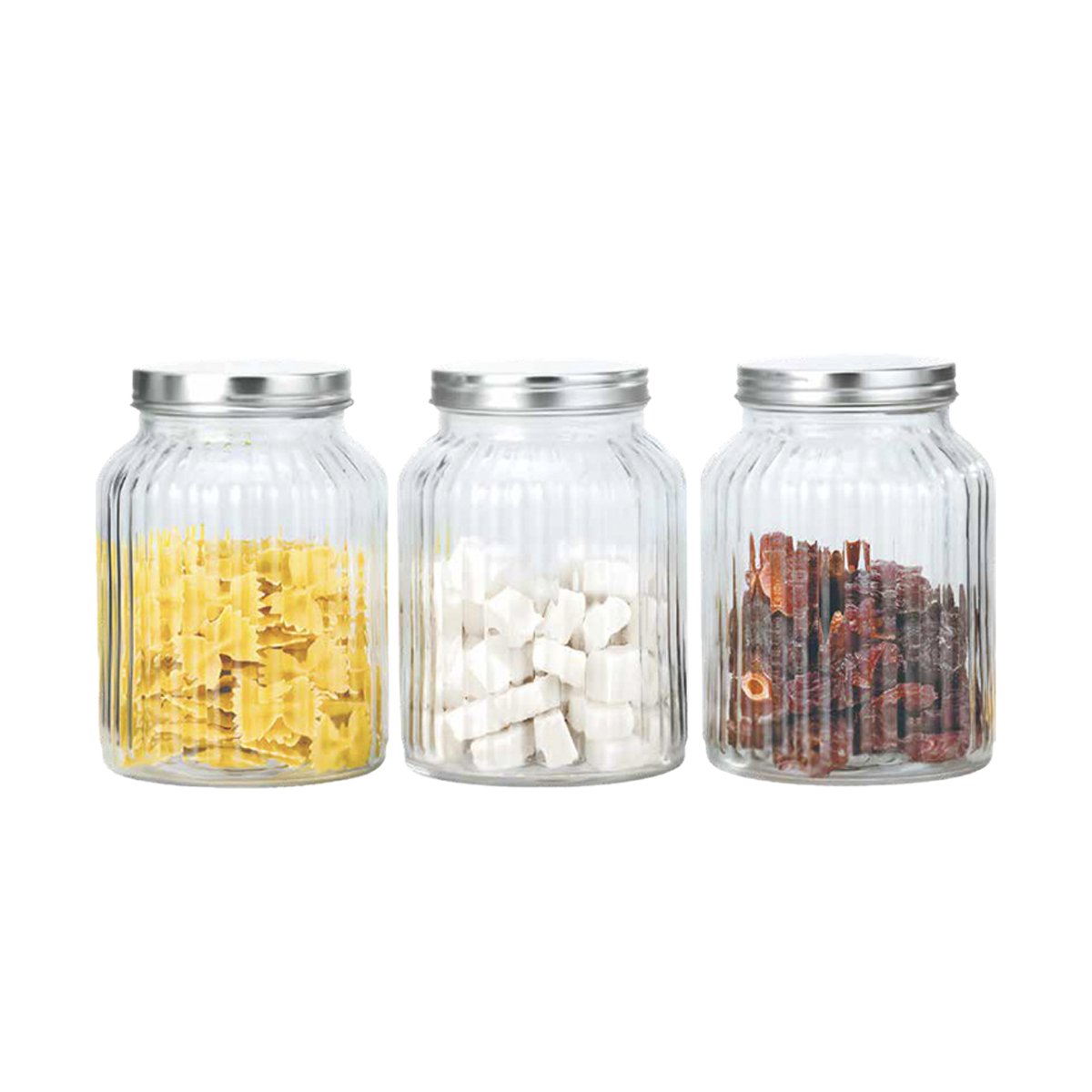 Crystal Drops Glass Storage Jar Set, 3 pcs, H4021