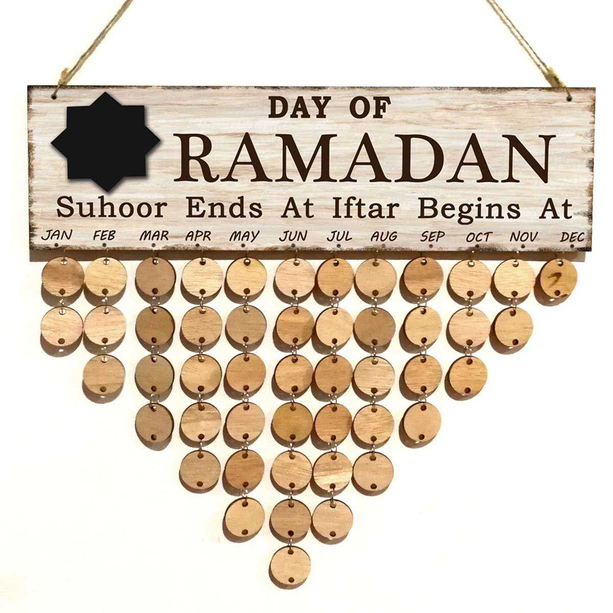Party Fusion Wooden Ramadan Calender, Assorted, RM01086