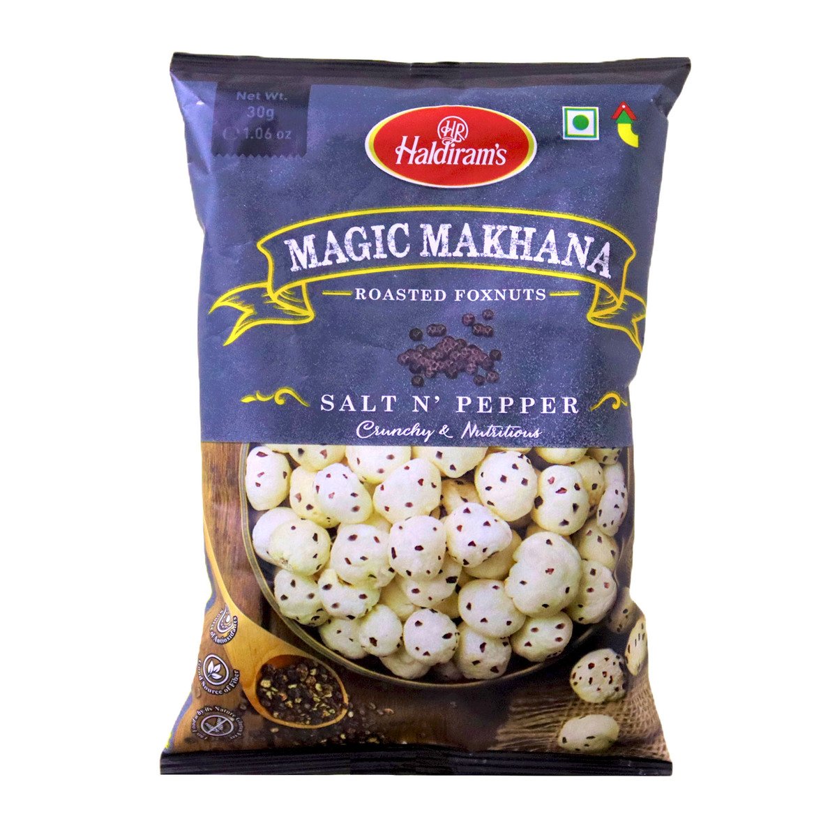 Buy Haldirams Magic Makhana Roasted Foxnuts Salt N Pepper 30 g Online at Best Price | Indian Savouries | Lulu UAE in UAE