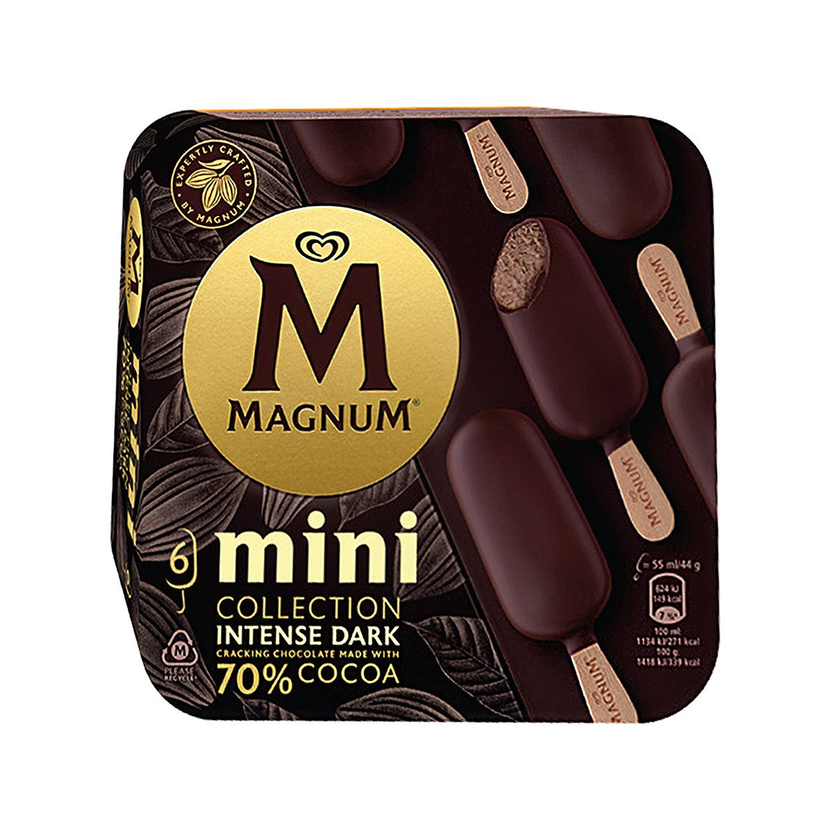 Magnum Mini Collection Intense Dark Ice Cream Stick, 6 x 55 ml