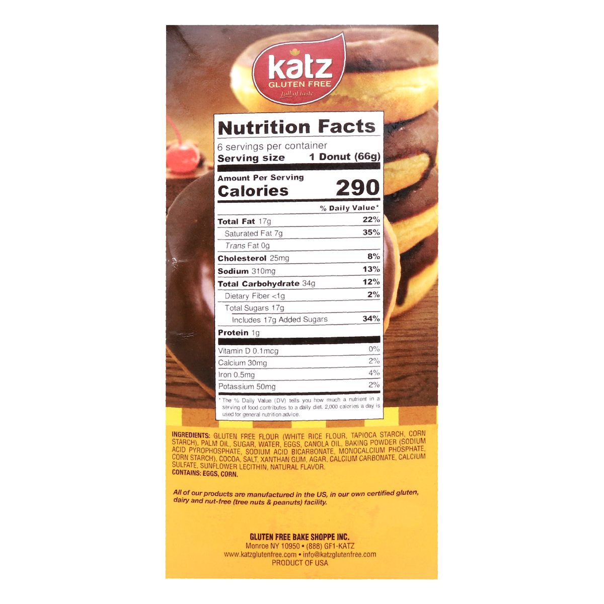 Katz Chocolate Frosted Donuts, Gluten Free, 397 g