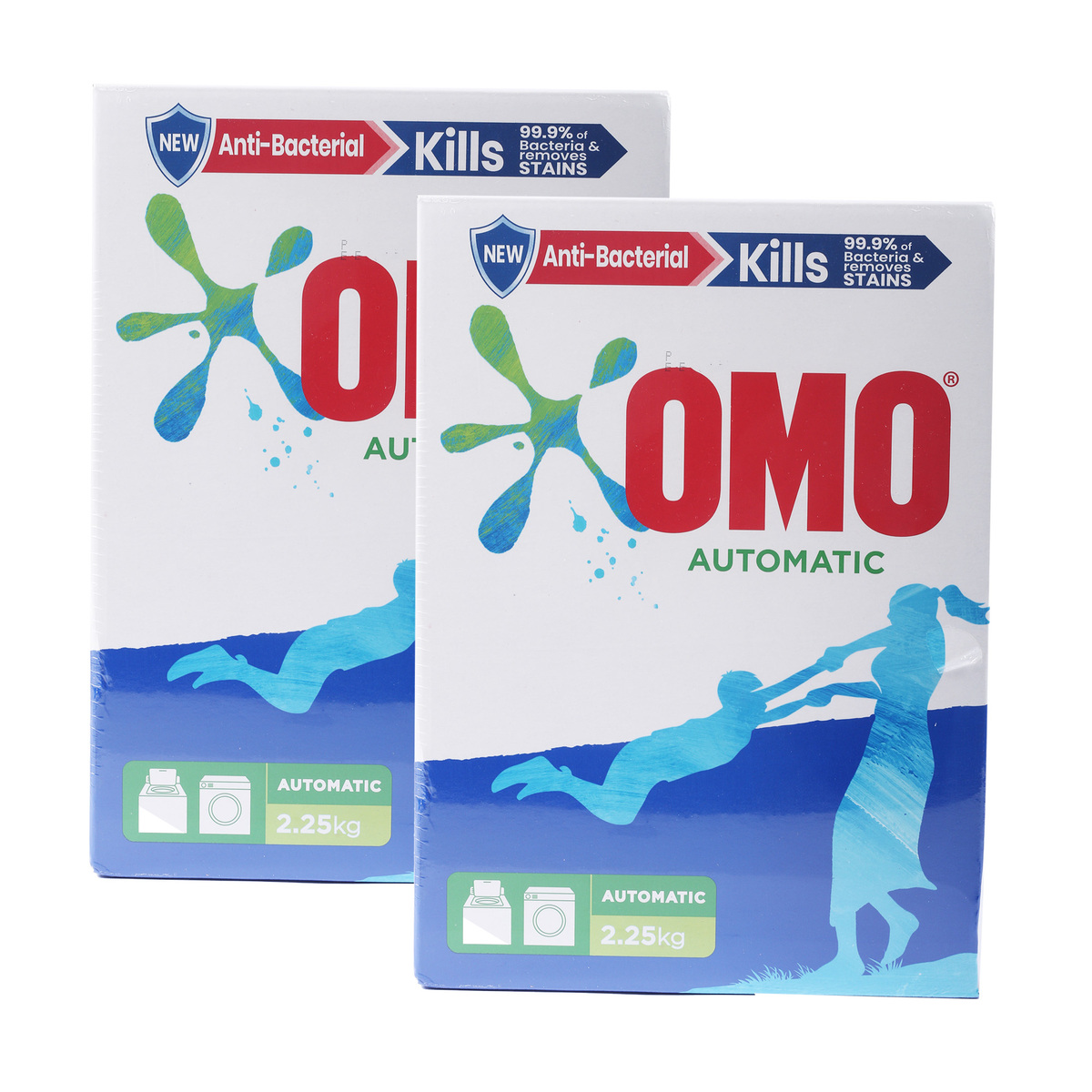 Omo Anti-Bacterial Automatic Washing Powder Value Pack 2 x 2.25 kg