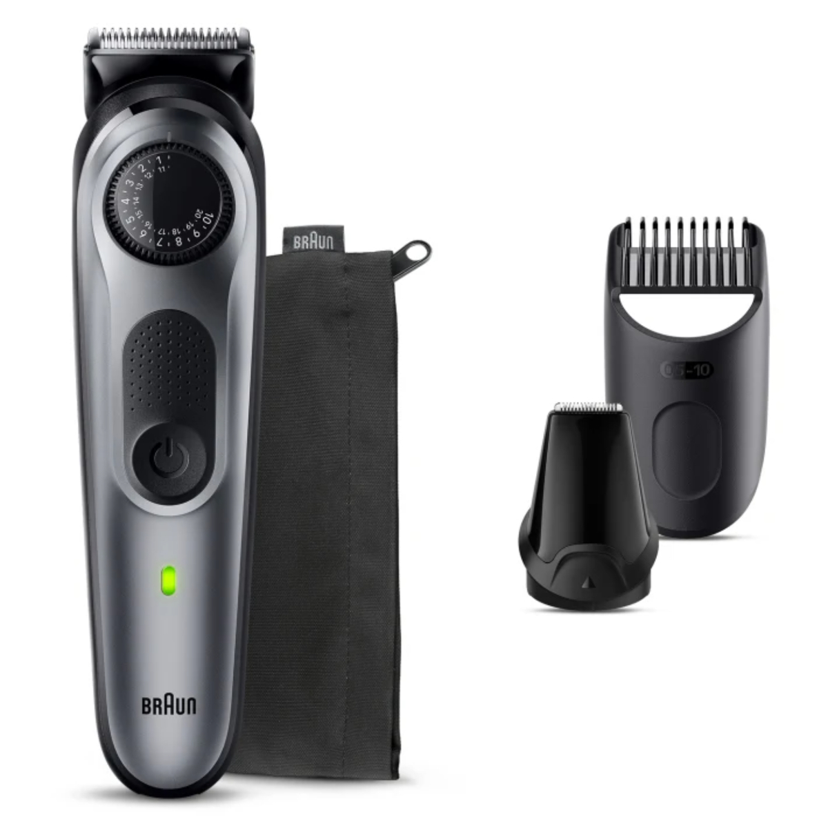 Braun Beard Trimmer with Precision Wheel and 5 Styling Tools, Grey, BT5440