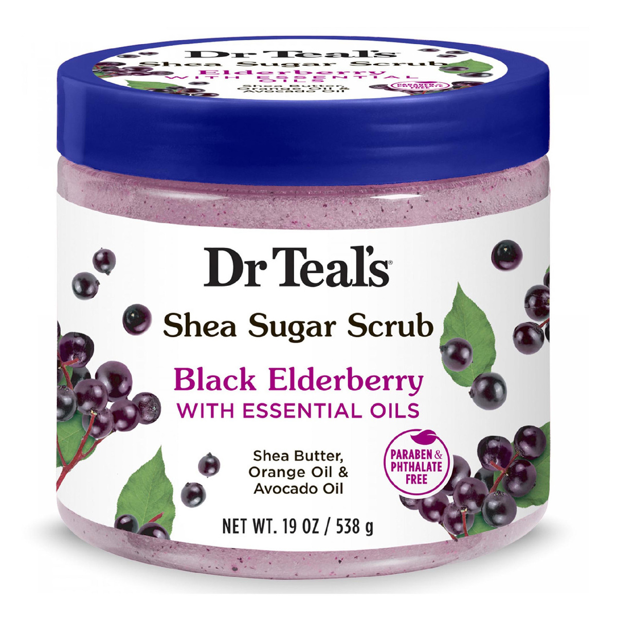 Dr Teal's Black Elderberry With Essential Oils Shea Sugar Scrub 538 g