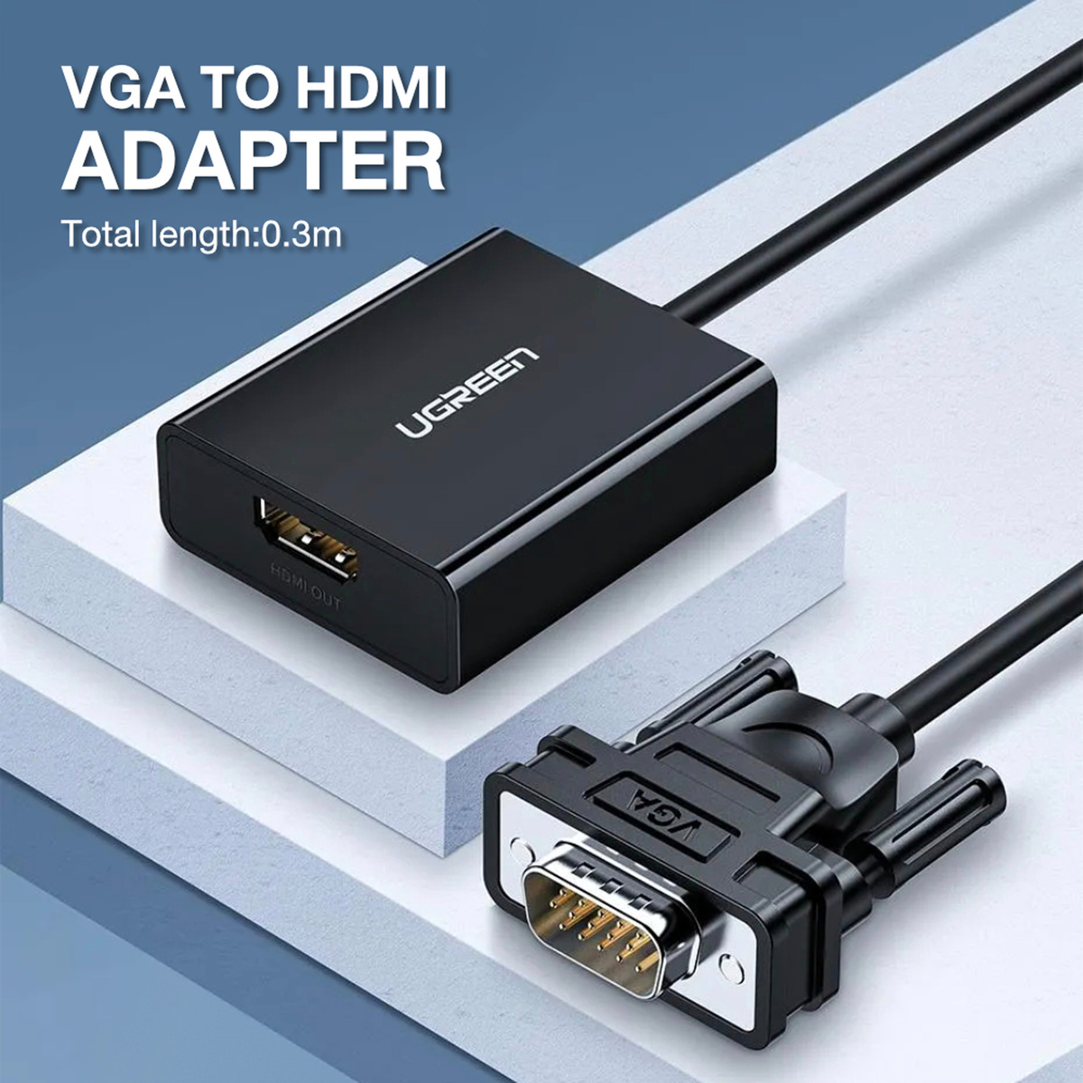Ugreen VGA to HDMI Adapter with Audio, 50945