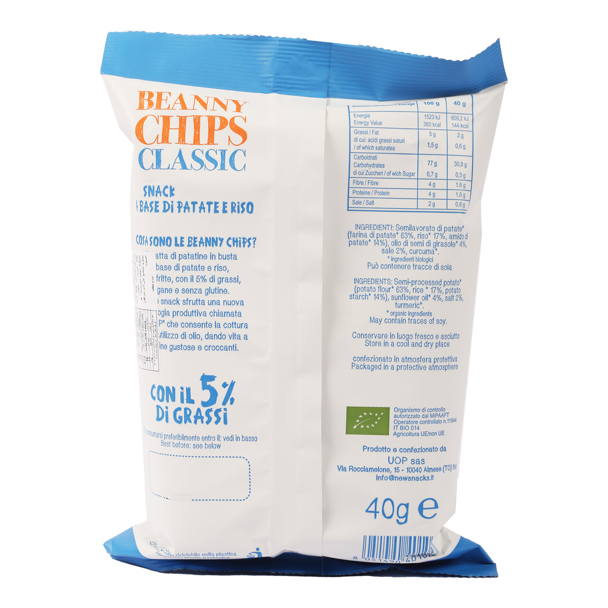 Beanny Chips Gluten Free Classic 40 g