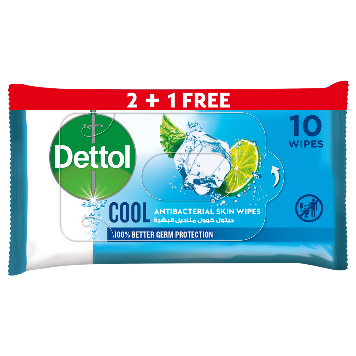 Dettol Cool Skin Wipes 10 pcs 2+1