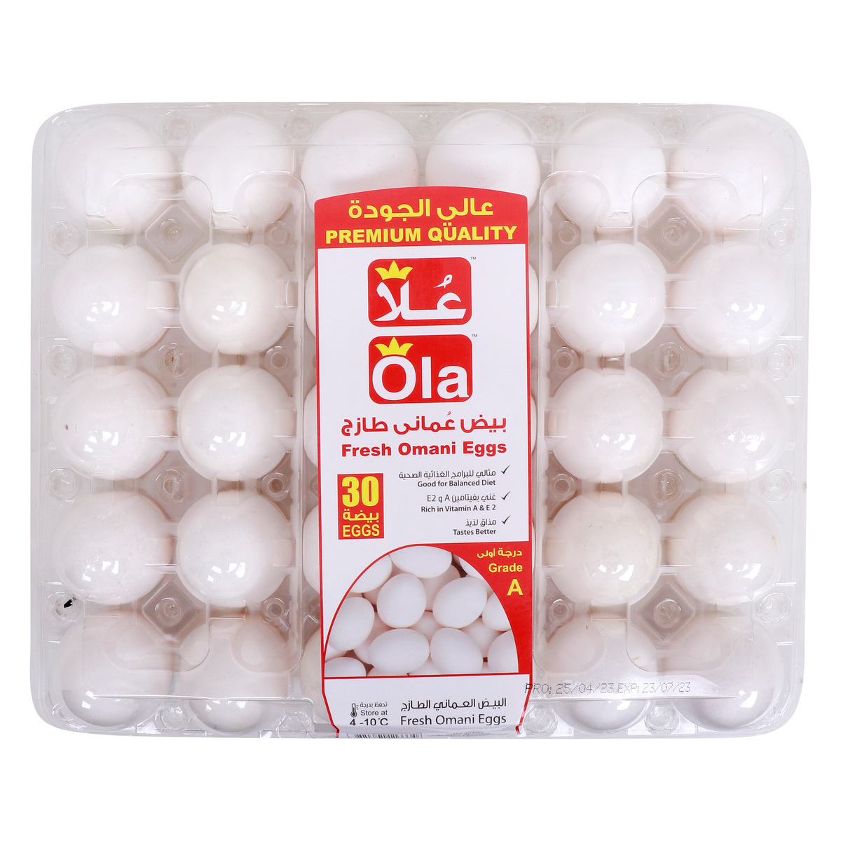 Ola White Eggs, Large, 30 pcs