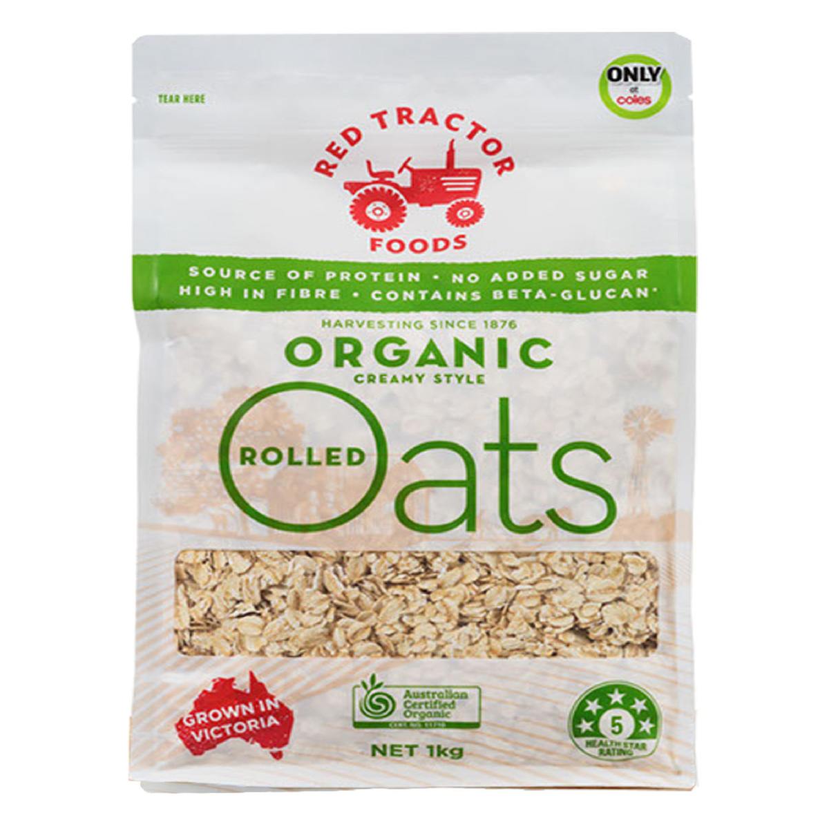 Red Tractor Organic Rolled Oats 1 kg