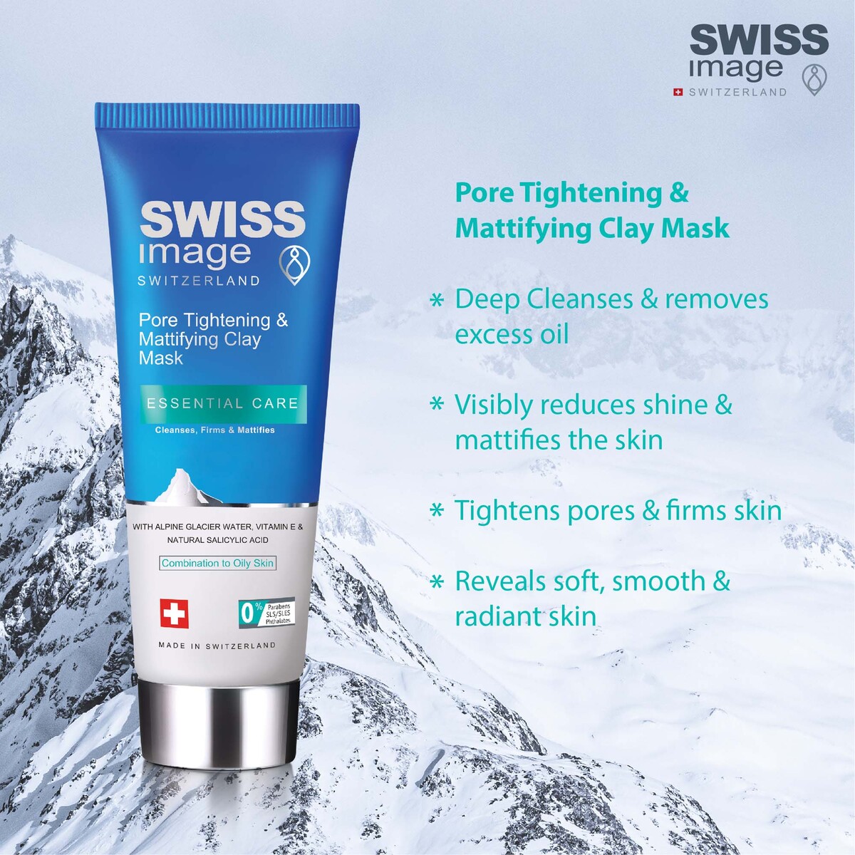 Swiss Image Essential Care Pore Tightening & Mattifying Clay Mask 75 ml