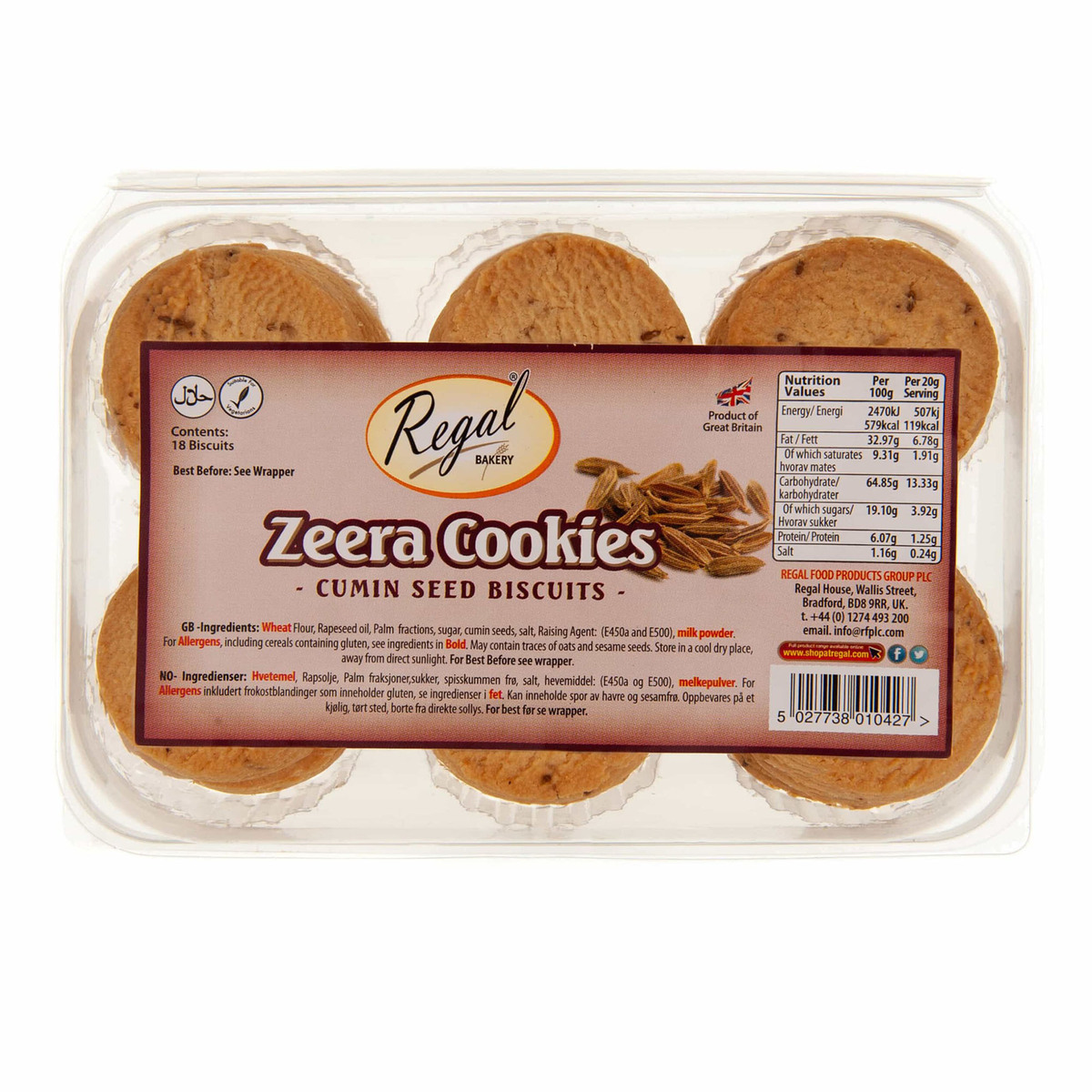 Regal Bakery Zeera Cookies 340 g