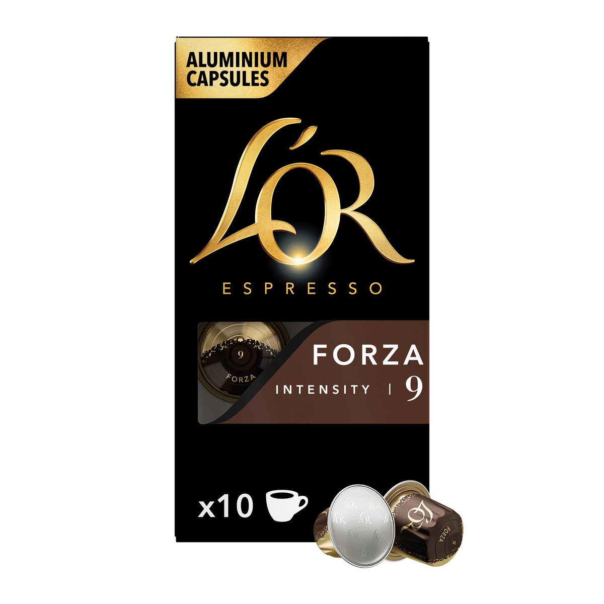 لور اسبريسو فورزا كبسولات قهوة ألومنيوم كثافة 9 عبوة توفيرية  10 حبات