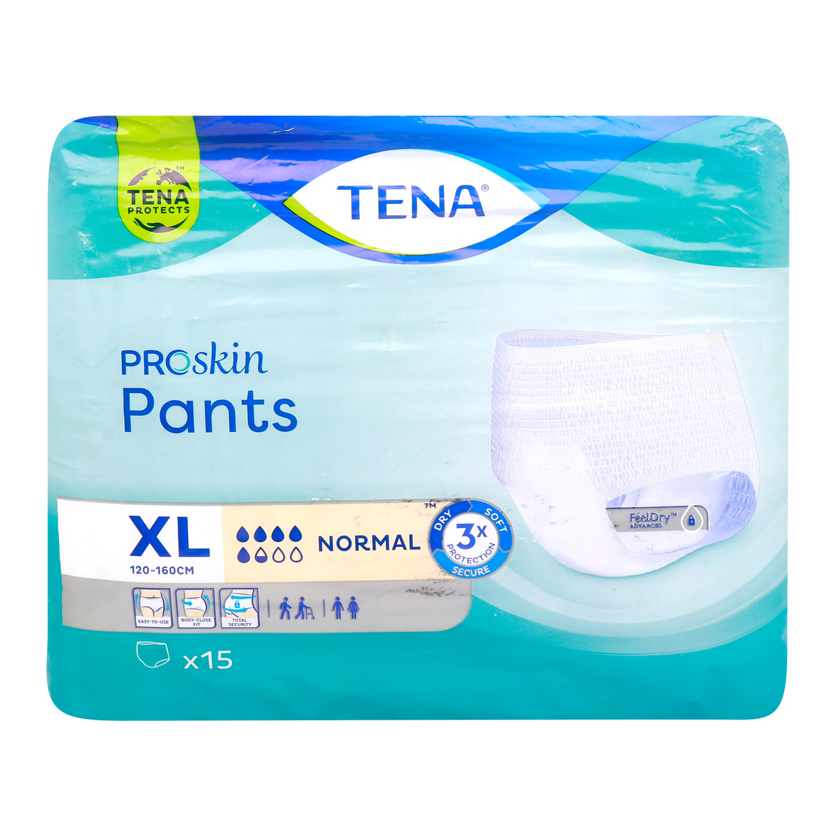 Tena Adult Diaper Pants Normal Size Extra Large, 120-160cm 15 pcs