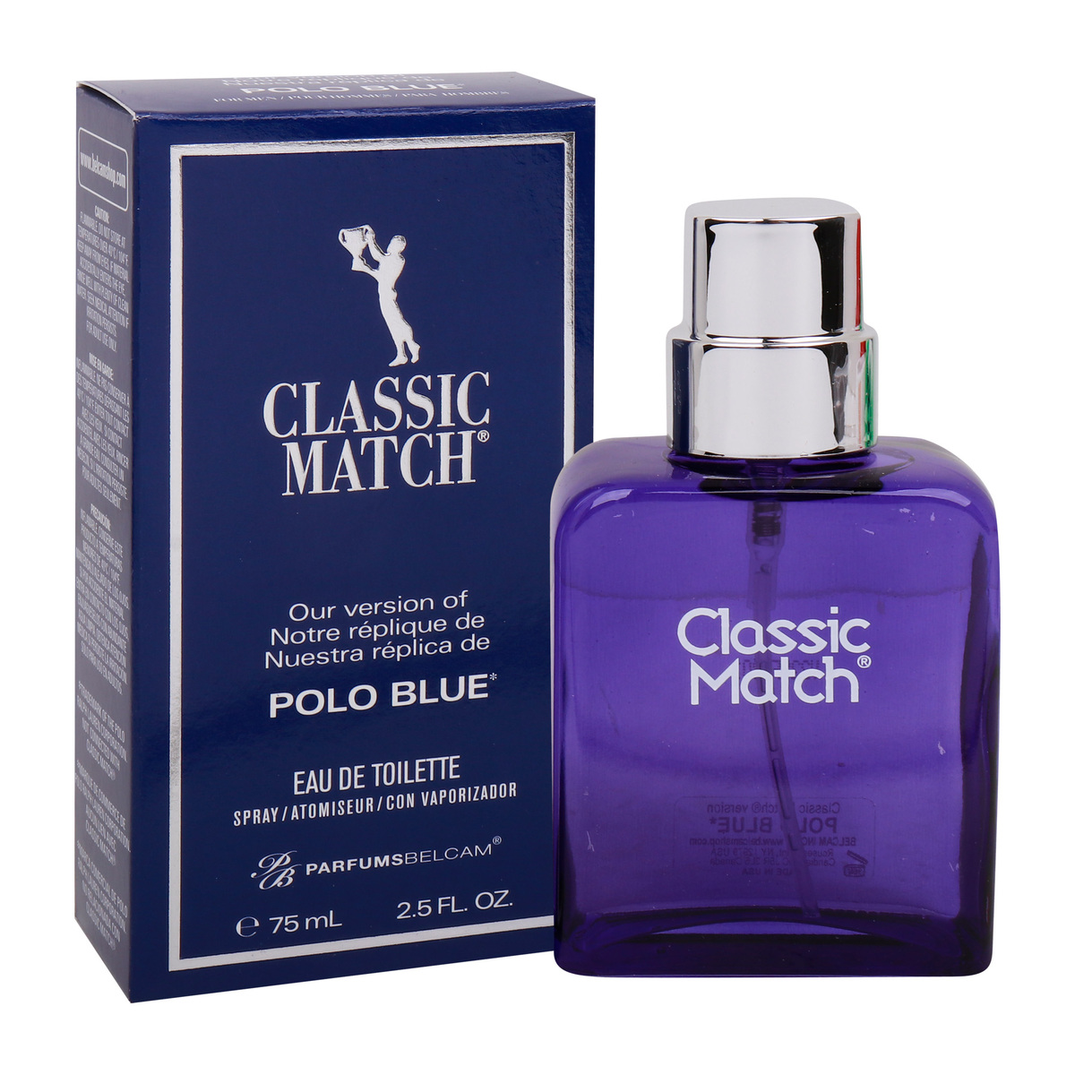 Parfums Belcam Classic Match Polo Blue Men Eau De Toilette, 75 ml