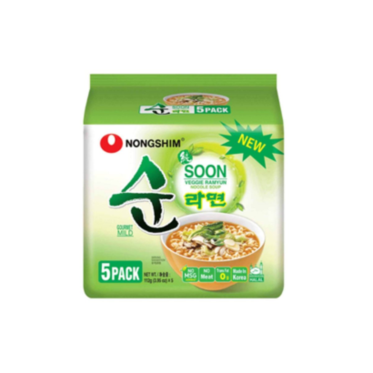Nongshim Vegetable Ramyun Noodle Soup 5 x 112 g