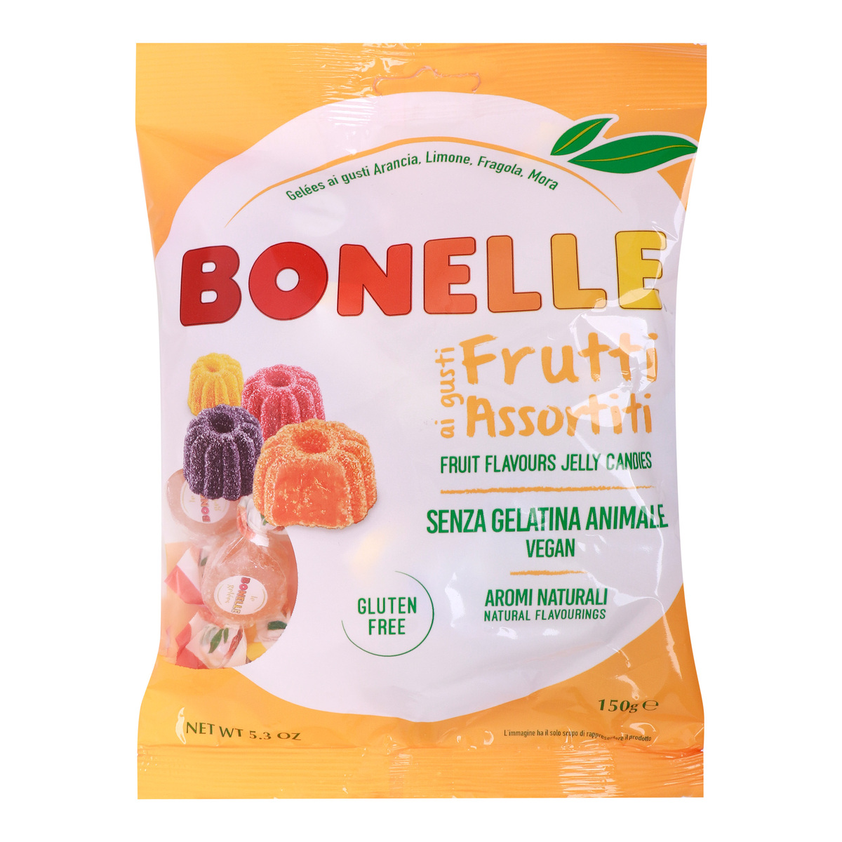 Bonelle Assorted Fruit Flavors Jelly Candies, 150 g