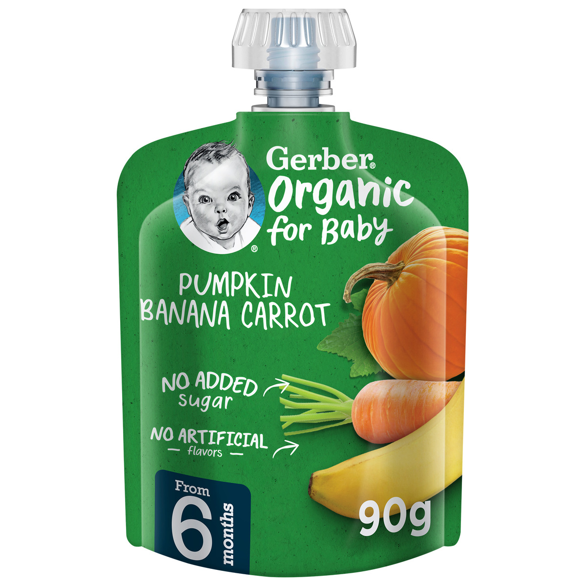 Nestle Gerber Gerber Organic Pumpkin Banana & Carrot Baby Food From 6 Months 90 g