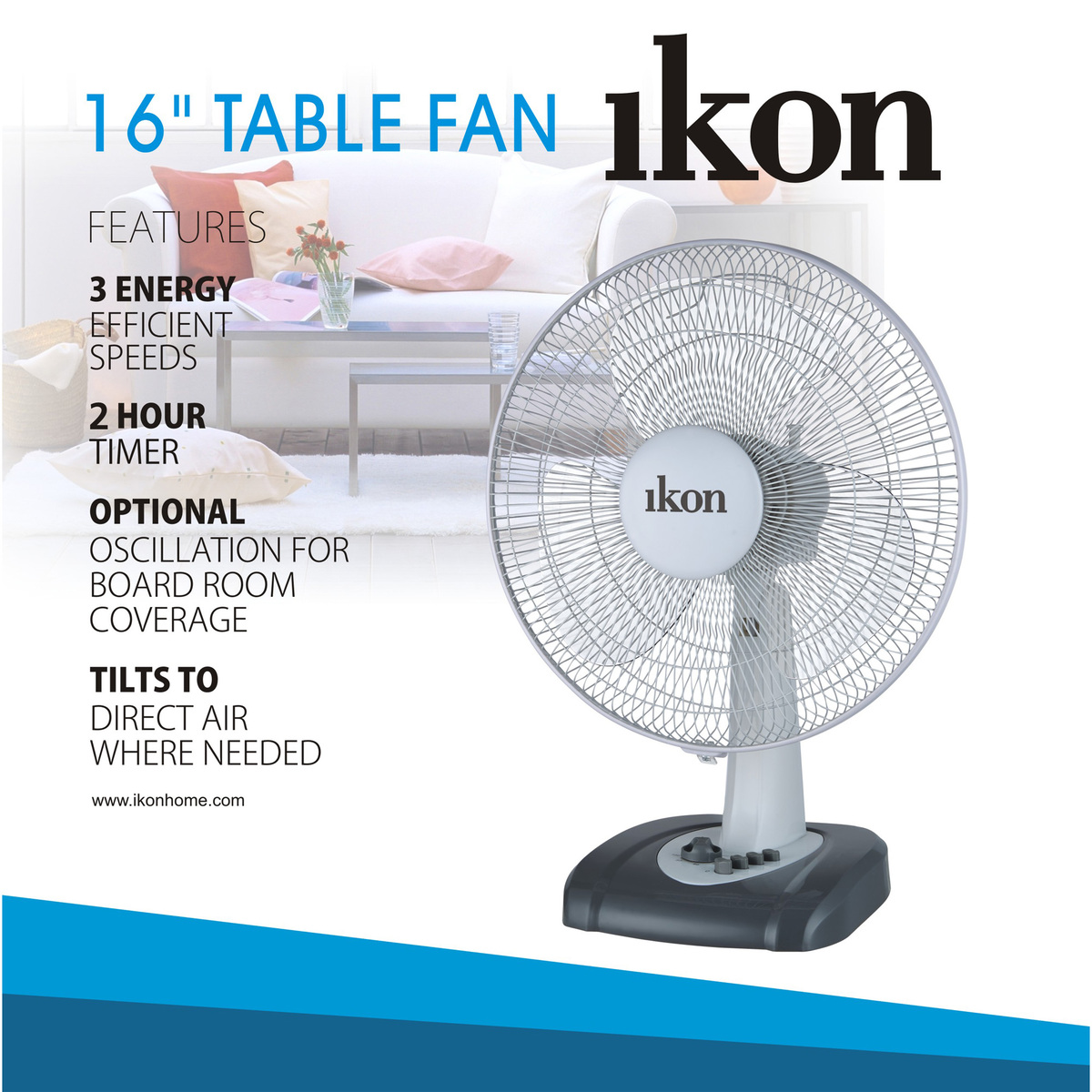 Ikon 16 inch Table Fan, 50 W, IK-40CT