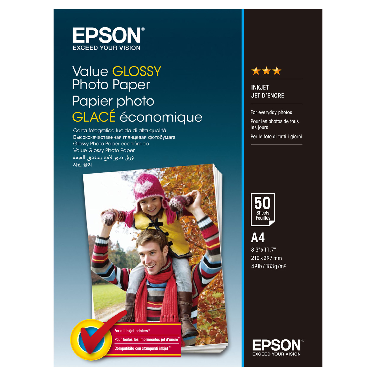 Epson Value Glossy Photo Paper, A4 Size, 20 sheets, C13S400035