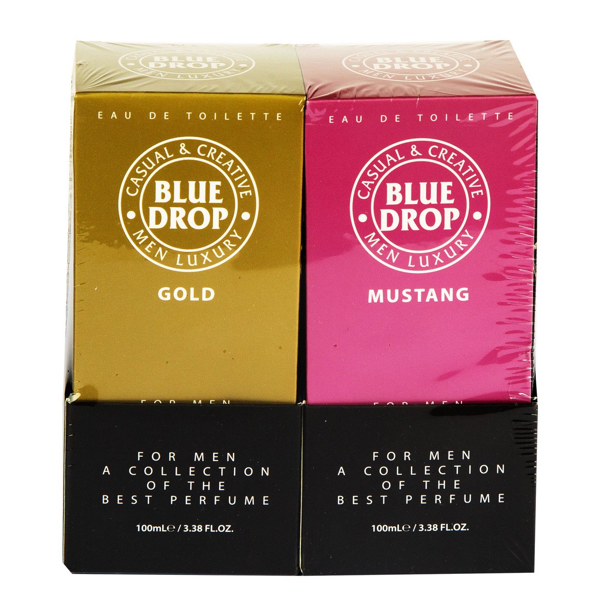 Blue Drop EDT Gold & Mustang For Men 2 x 100 ml