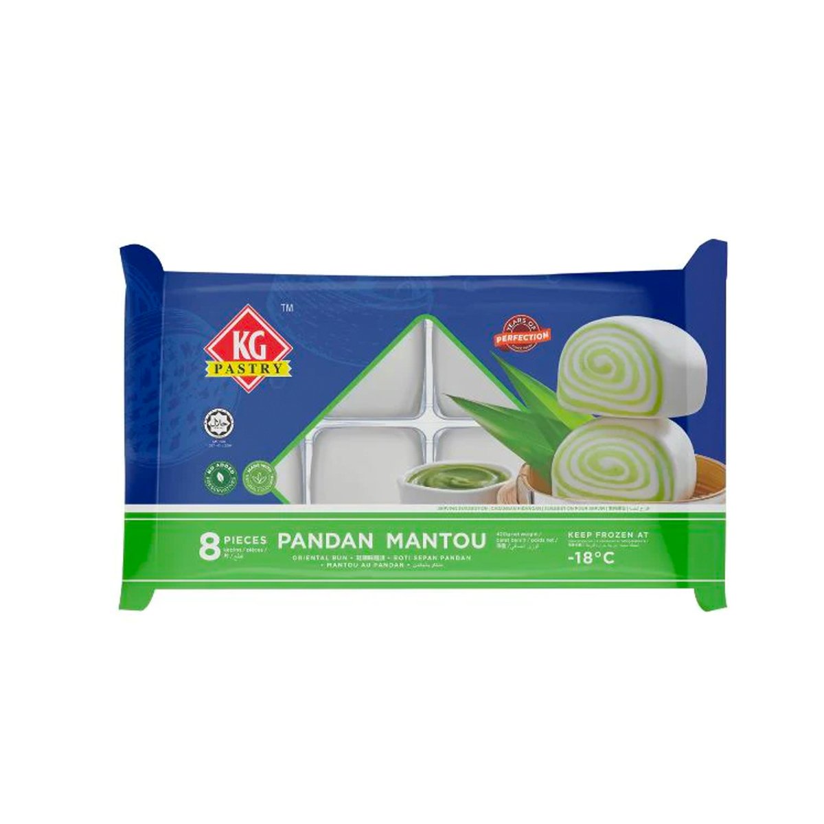 KG Pastry Mantou Pandan 400g(8 Pieces)