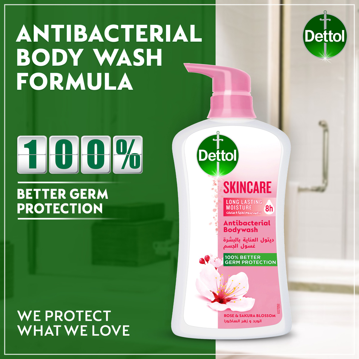 Dettol Skincare Shower Gel & Bodywash Rose & Sakura Blossom Fragrance 500 ml