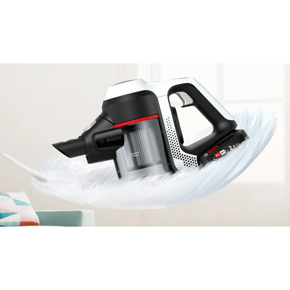 Bosch Series 6 Rechargeable Vacuum Cleaner, 18.0V, White, BCS612GB 