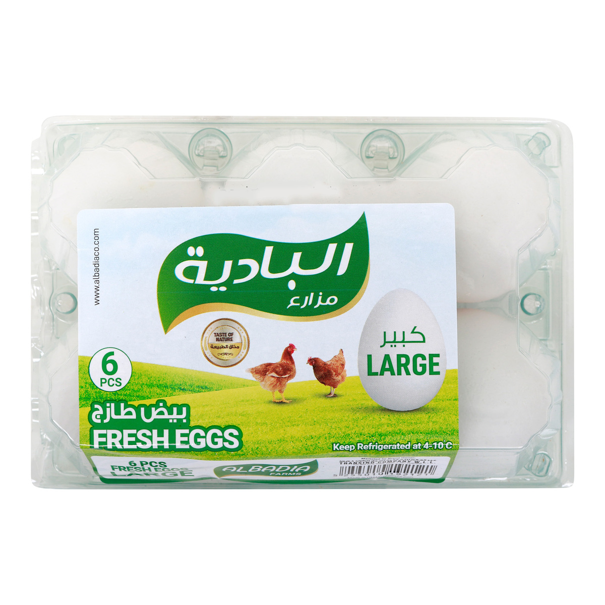 Al Badia Fresh White Eggs Large 6 pcs